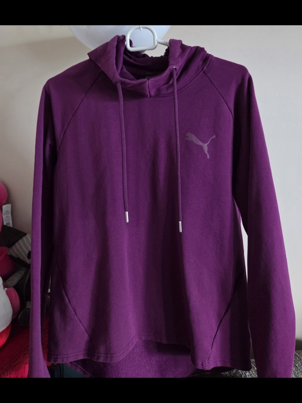 Puma Girl's Deep Purple Cowl Neck Hoodie Sweater.Size M.